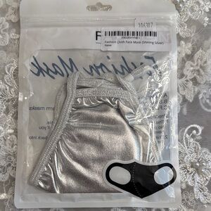 Adult Shimmering Silver Fashion Face Mask
